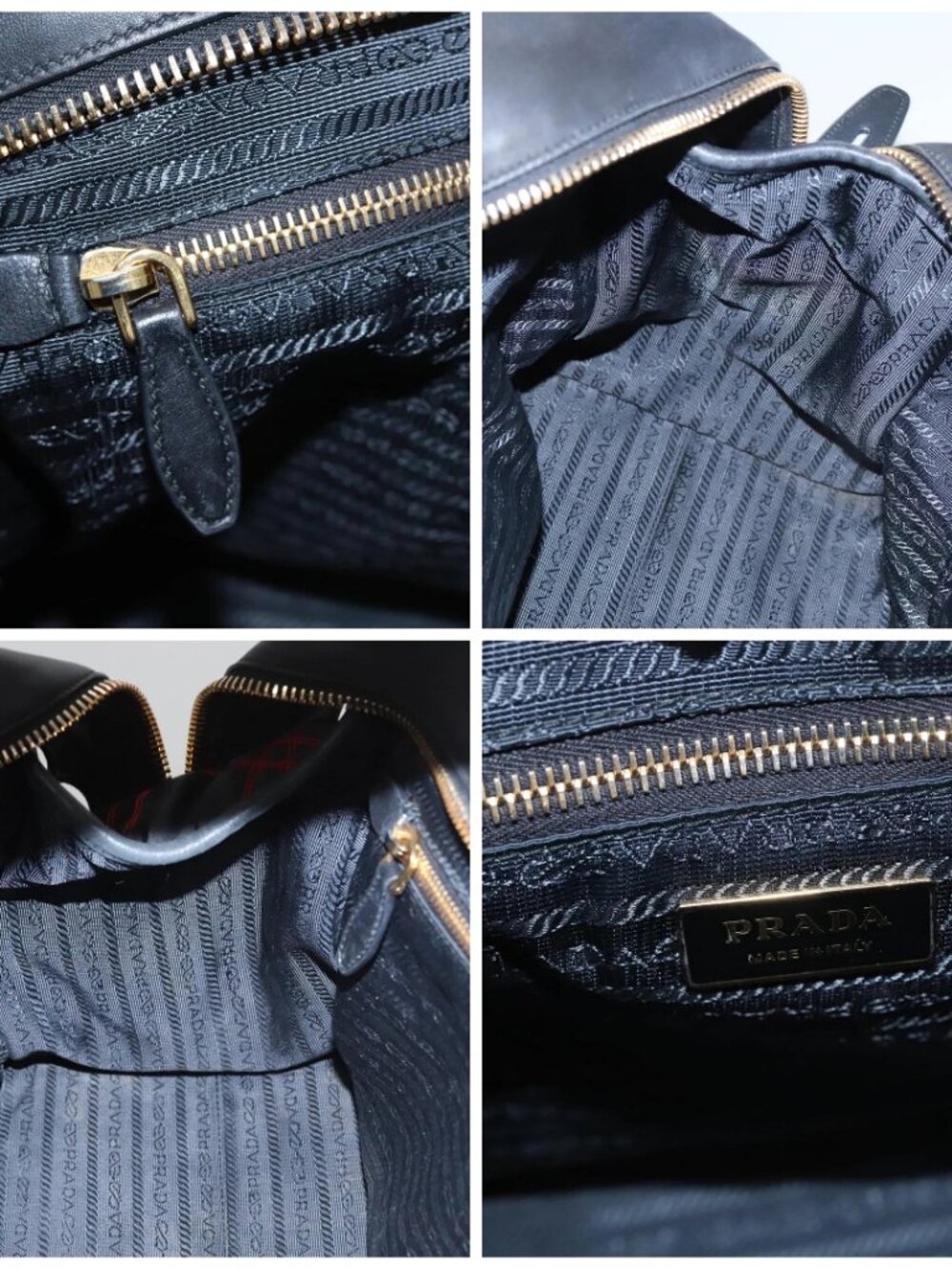 PRADA Hand Bag Nylon Black Red white Auth - Picture 16 of 16